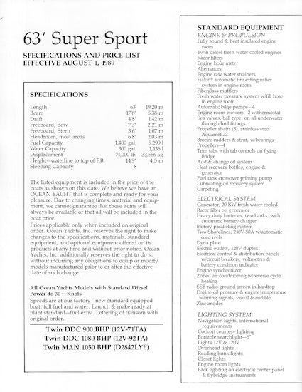 Ocean 63 Super Sport Brochure