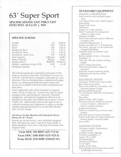 Ocean 63 Super Sport Brochure