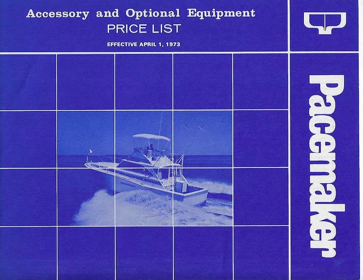 Pacemaker 1973 Accessory & Options Price List Brochure