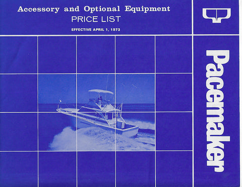Pacemaker 1973 Accessory & Options Price List Brochure