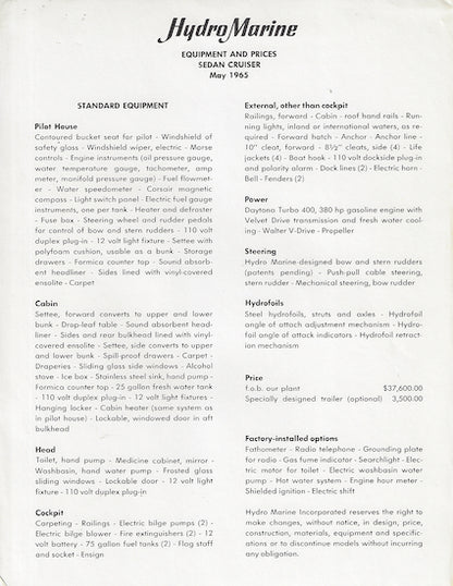 Hydro Marine Catamaran Brochure Package
