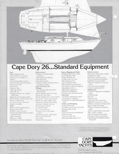 Cape Dory 26 Brochure