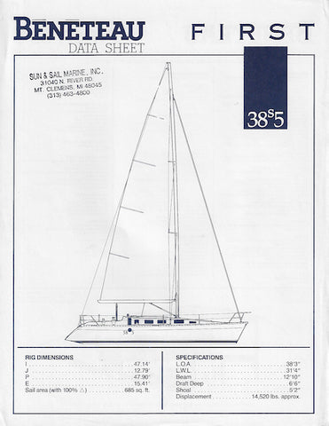 Bénéteau First 38s5 Specification Brochure