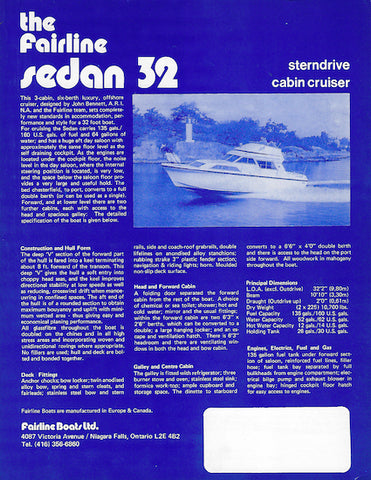 Fairline Sedan 32 Brochure