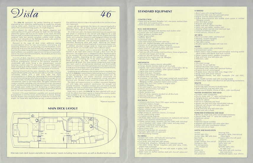 Vista 46 Motoryacht Specification Brochure