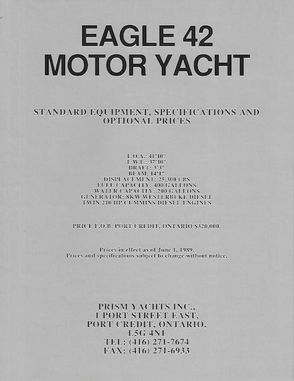 Eagle 42 Motor Yacht Brochure