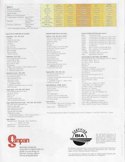 Godfrey 1982 Pontoon Brochure