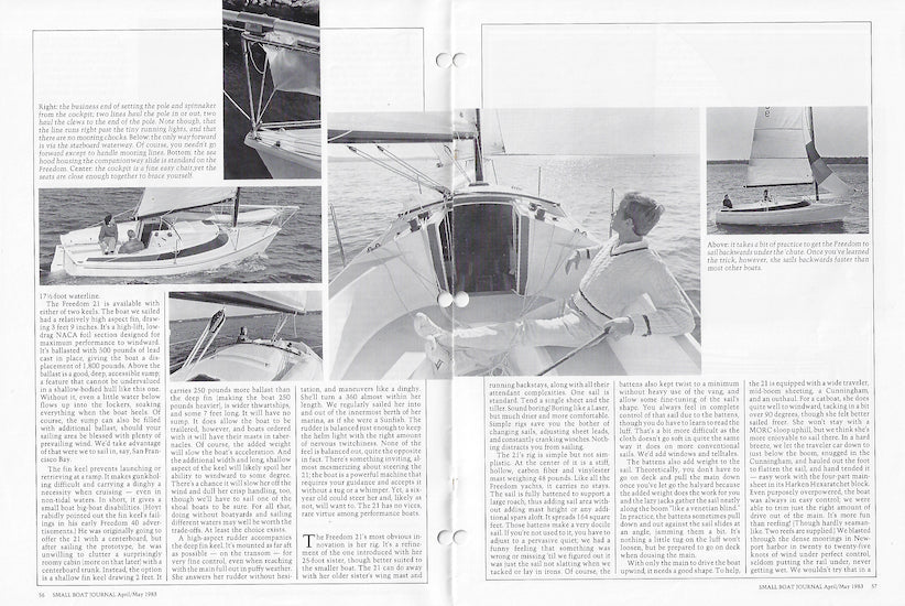 Freedom 21 Small Boat Journal Magazine Reprint Brochure