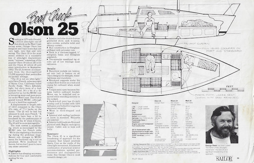 Olson 25 Sailor Magazine Reprint Brochure