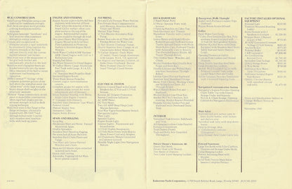 Endeavour 38 Center Cockpit Specification Brochure