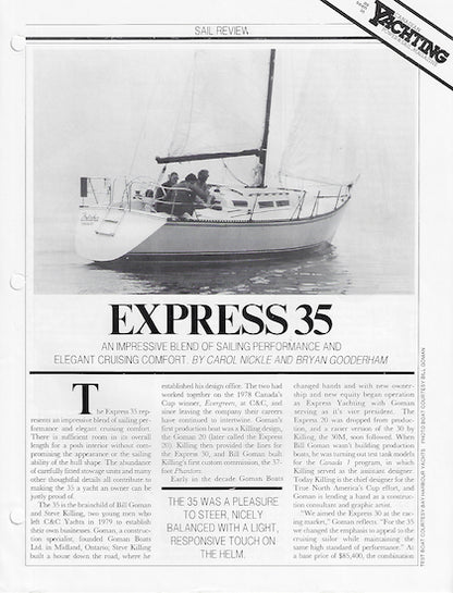 Express 35 Canadian Yachting Magazine Reprint Brochure