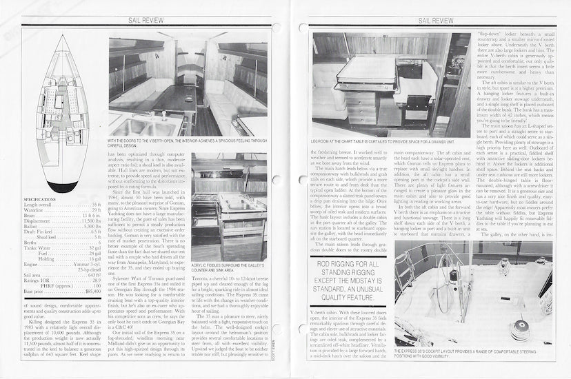 Express 35 Canadian Yachting Magazine Reprint Brochure