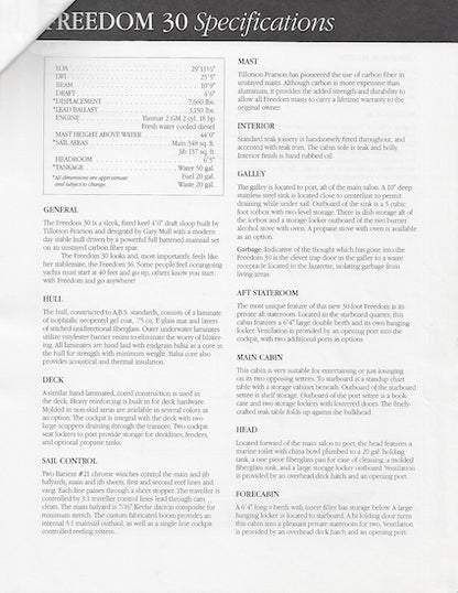 Freedom 30 Specification Packet