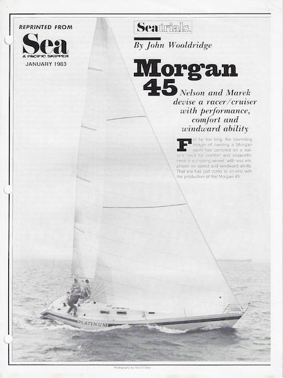 Morgan 45 Sea Magazine Reprint Brochure