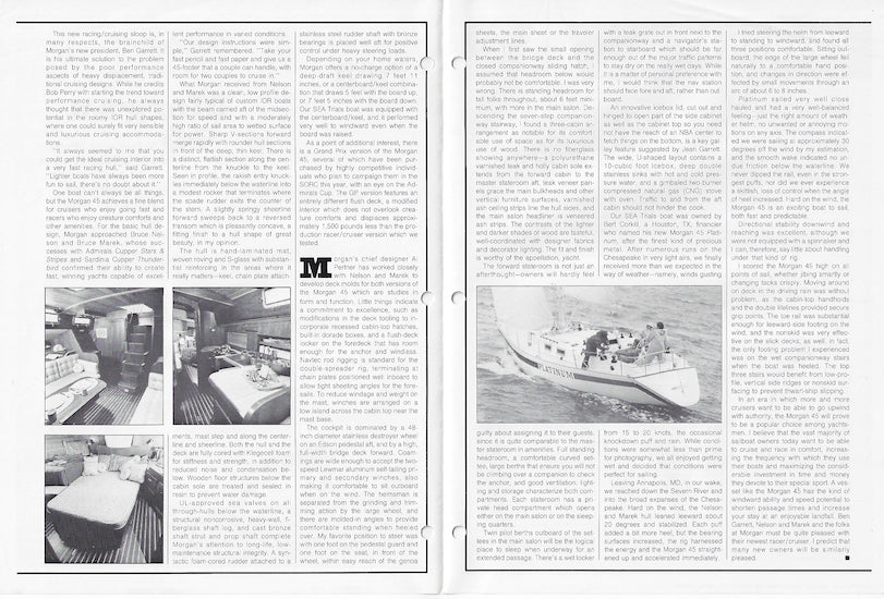 Morgan 45 Sea Magazine Reprint Brochure