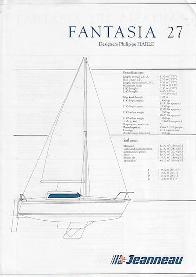Jeanneau Fantasia 27 Specification Brochure