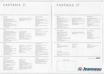 Jeanneau Fantasia 27 Specification Brochure