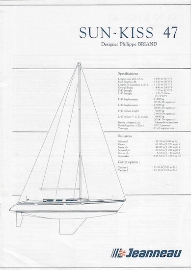 Jeanneau Sun Kiss 47 Specification Brochure