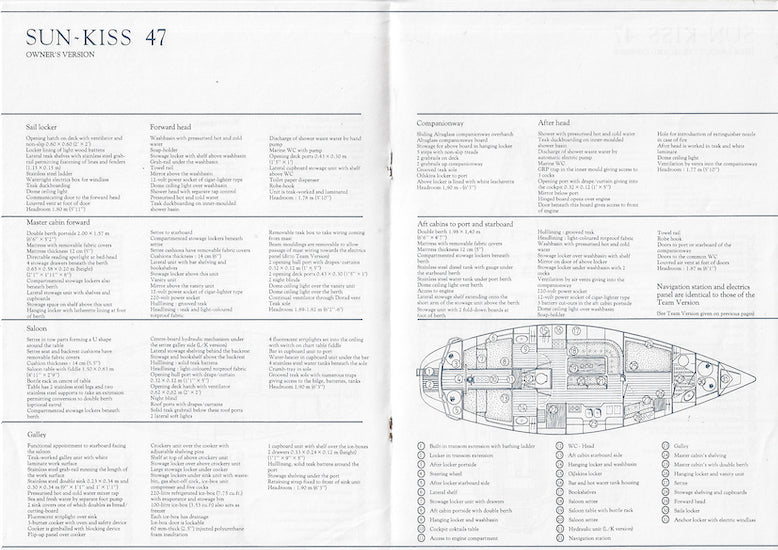 Jeanneau Sun Kiss 47 Specification Brochure