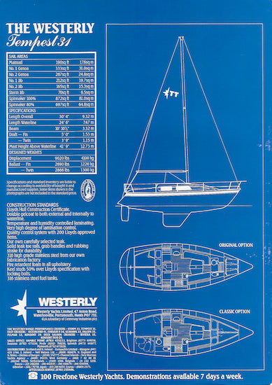 Westerly Tempest 31 Brochure