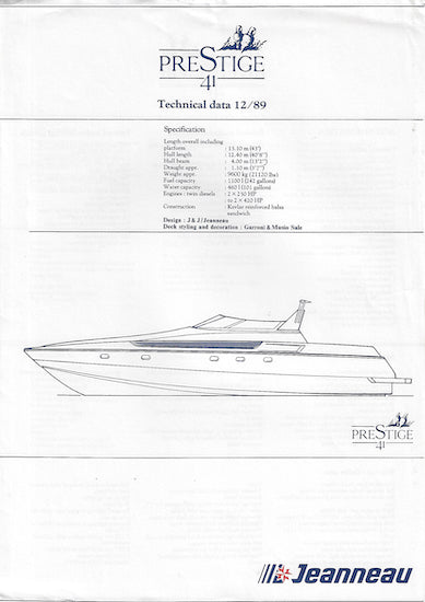 Jeanneau Prestige 41 Brochure Package