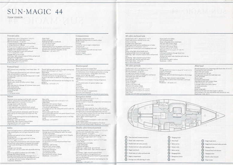 Jeanneau Sun-Magic 44 Specification Brochure