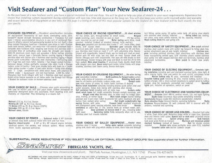 Seafarer Sail’n Trail 24 Specification Brochure