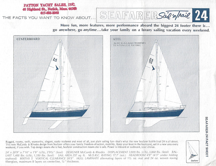 Seafarer Sail’n Trail 24 Specification Brochure