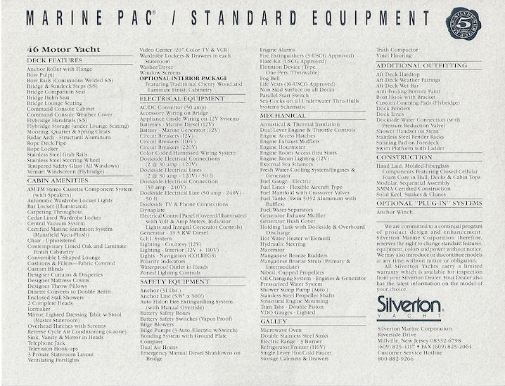 Silverton 46 Motor Yacht Brochure