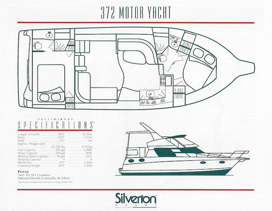 Silverton 372 Motor Yacht Specification Brochure