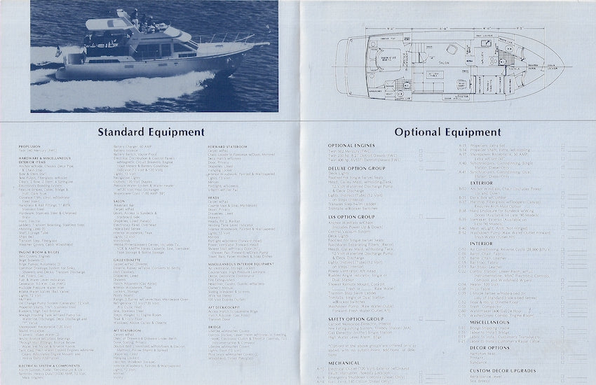 Tollycraft 48 Cockpit Motor Yacht Specification Brochure