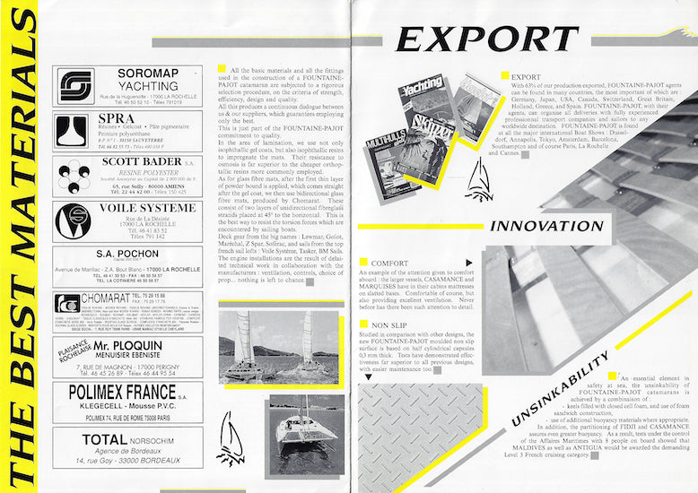 Fountaine Pajot 1991 Brochure