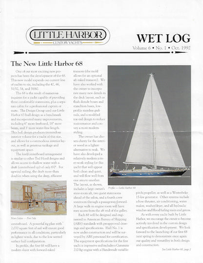 Hood / Little Harbor Wet Log Newsletter - Fall 1992