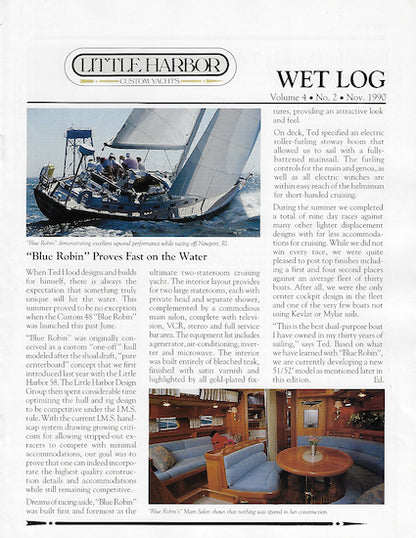Hood / Little Harbor Wet Log Newsletter - Fall 1990