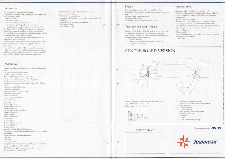 Jeanneau Sun Way 21 Specification Brochure