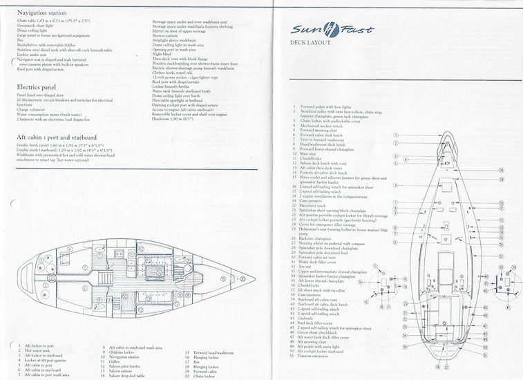 Jeanneau Sun Fast 41 Specification Brochure