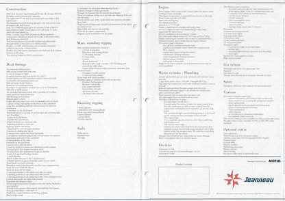 Jeanneau Sun Odyssey 36 Specification Brochure