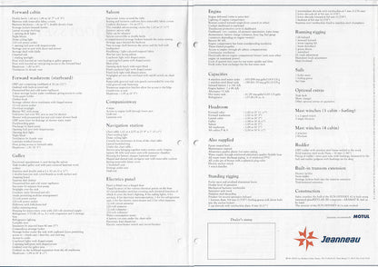 Jeanneau Sun Odyssey 42 Specification Brochure