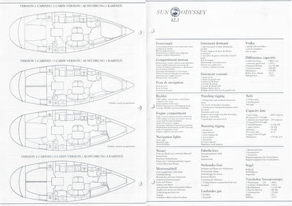 Jeanneau Sun Odyssey 42.1 Specification Brochure