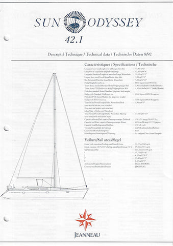 Jeanneau Sun Odyssey 42.1 Specification Brochure