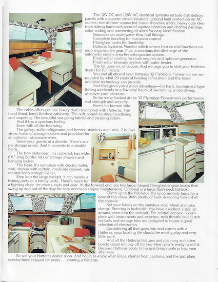 Hatteras 32 Flybridge Fisherman Brochure