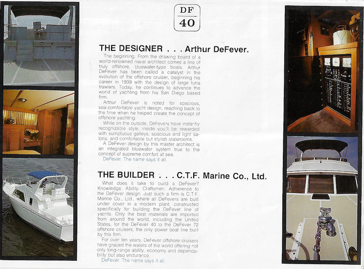 DeFever 40 Brochure – SailInfo I boatbrochure.com