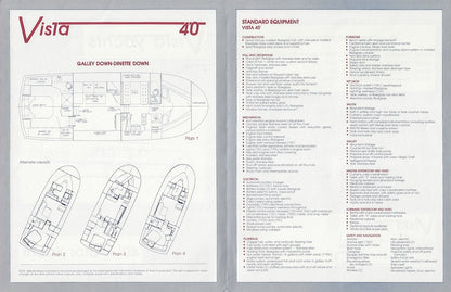 Vista 40 Motoryacht Specification Brochure