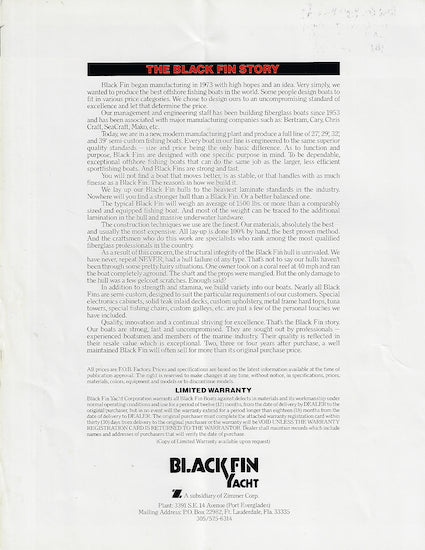 Blackfin 29 Brochure