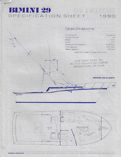 Bimini 29 Brochure Packet