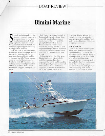 Bimini 29 Brochure Packet