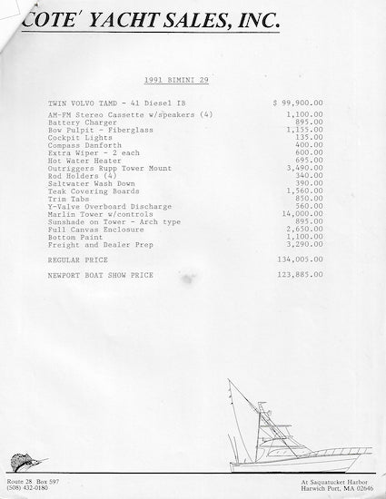Bimini 29 Brochure Packet