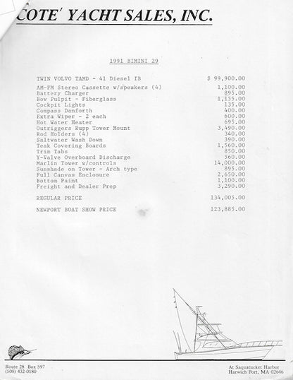 Bimini 29 Brochure Packet