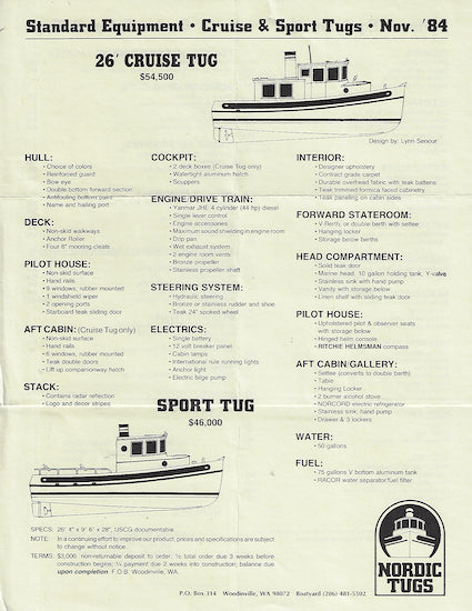 Nordic Tugs 26 Price List