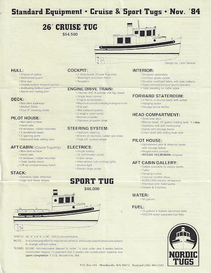 Nordic Tugs 26 Price List